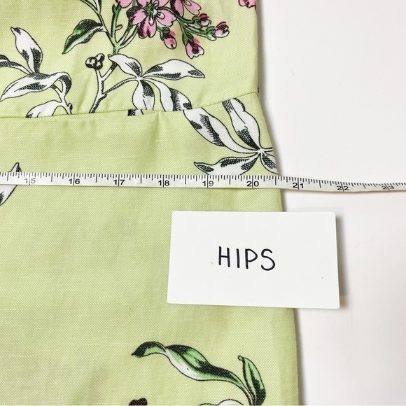 Joules Linen Blend Shift Dress 6 lime green pink floral short sleeves pockets - Picture 11 of 12